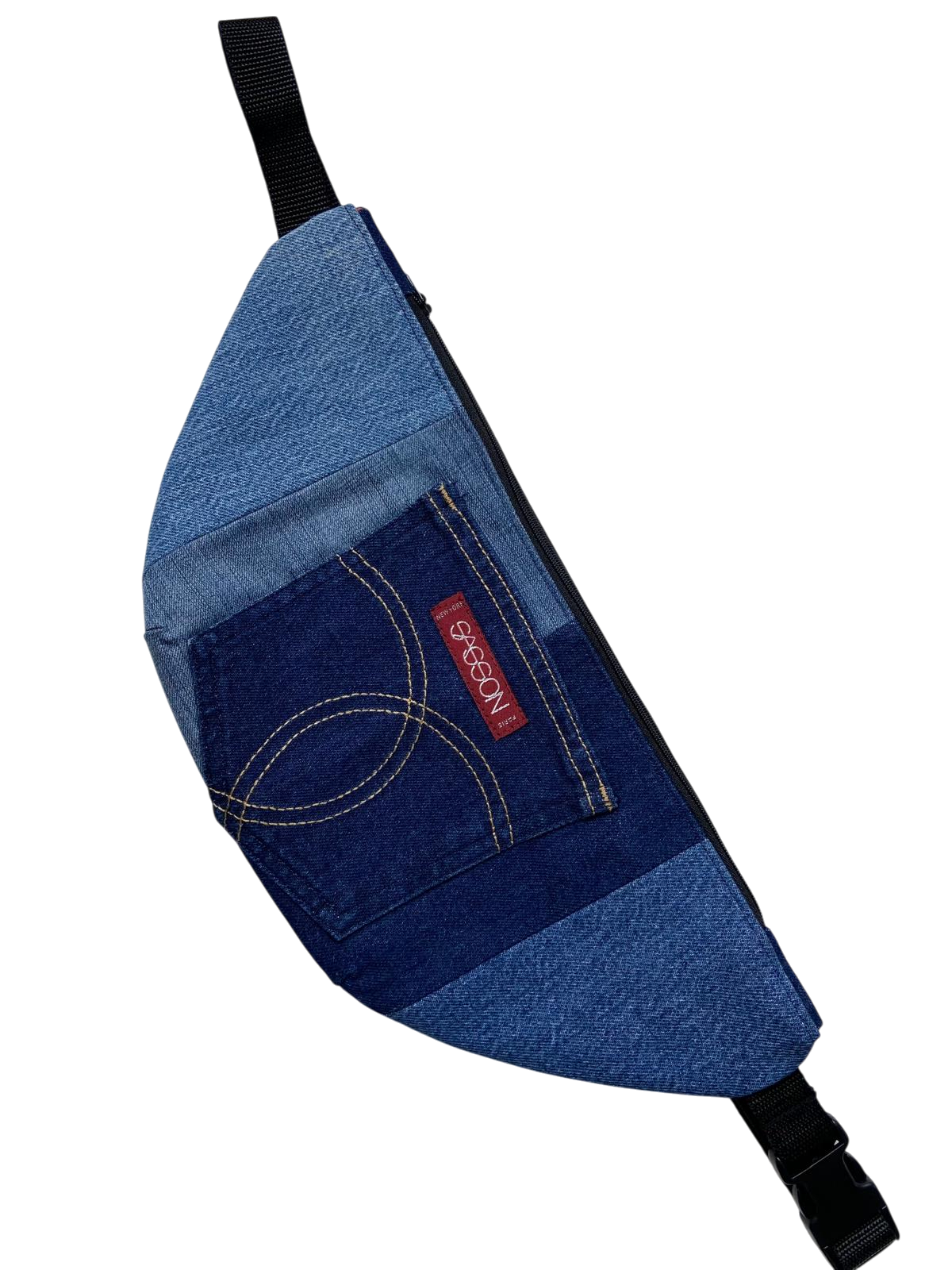 Upcycled Denim Crossbody Bag (Sling/Bum Bag) - Image 2