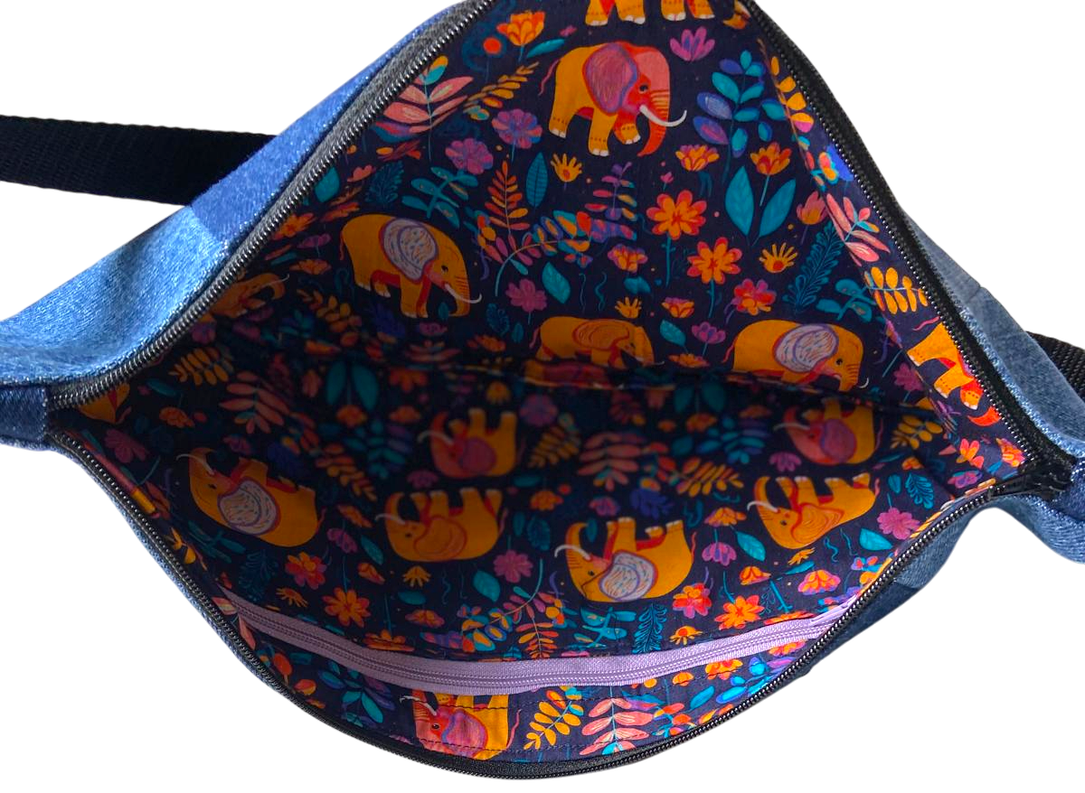 Upcycled Denim Crossbody Bag (Sling/Bum Bag) - Image 5