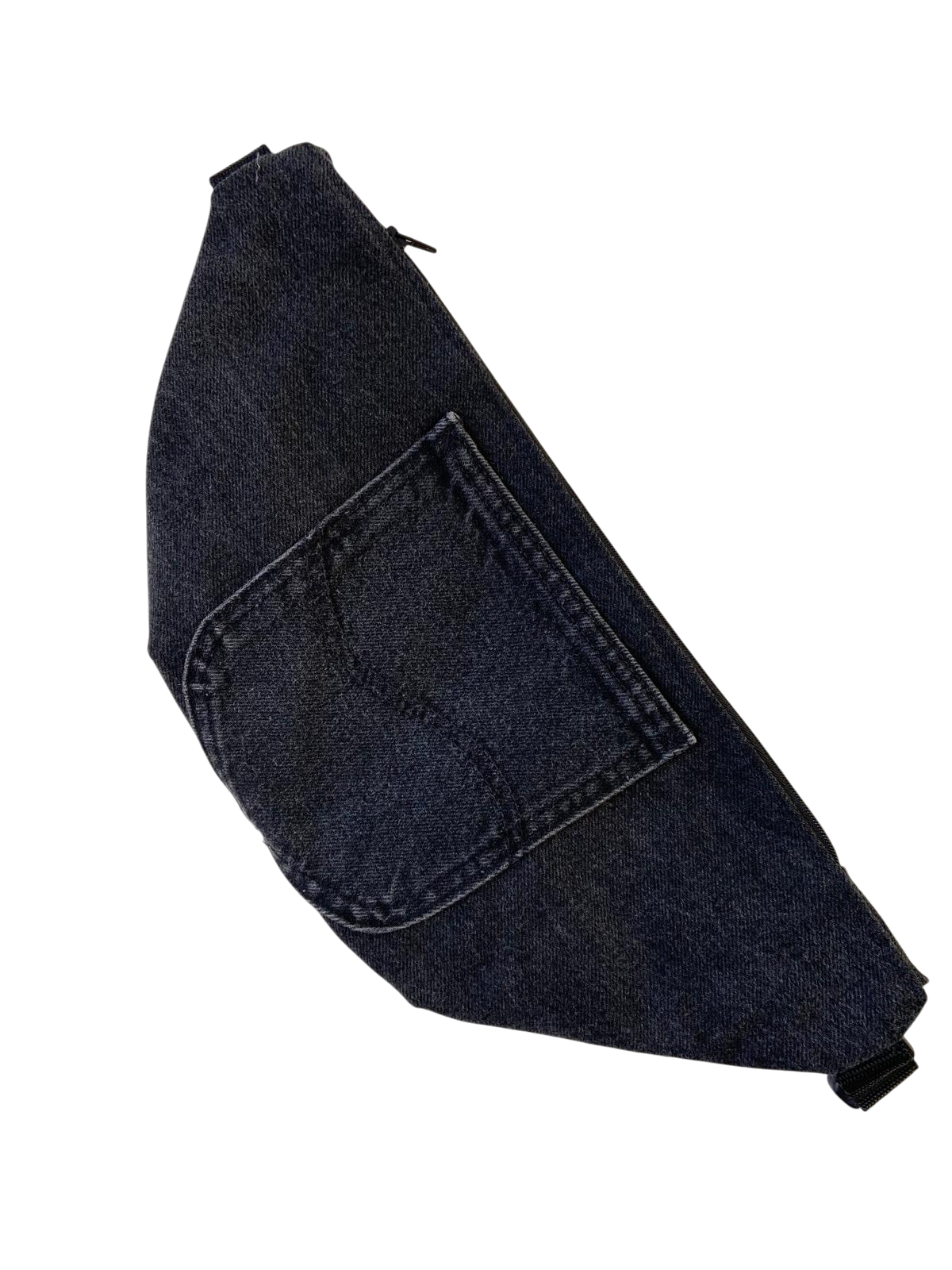 Upcycled Crossbody Bag in Black Denim - Image 2